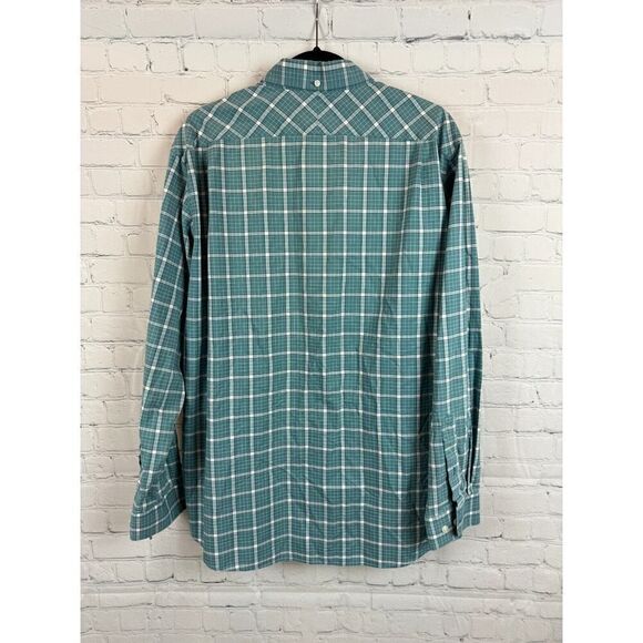 L.L. BEAN blue white check cotton wrinkle resistant mens dress shirt size L - Picture 8 of 8